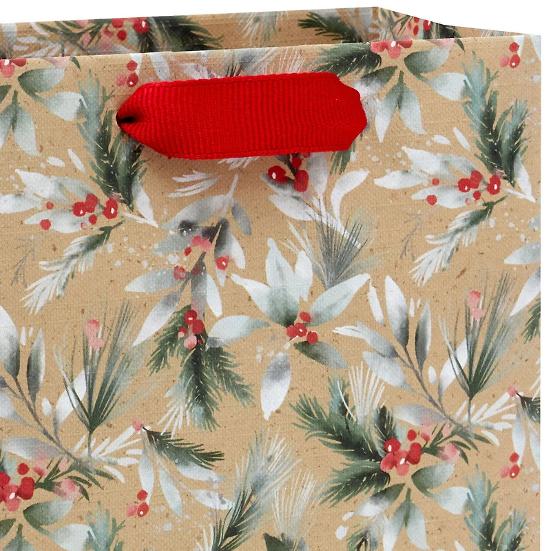 6.5" Holly and Berries on Kraft Small Holiday Gift Bag for only USD 2.49 | Hallmark
