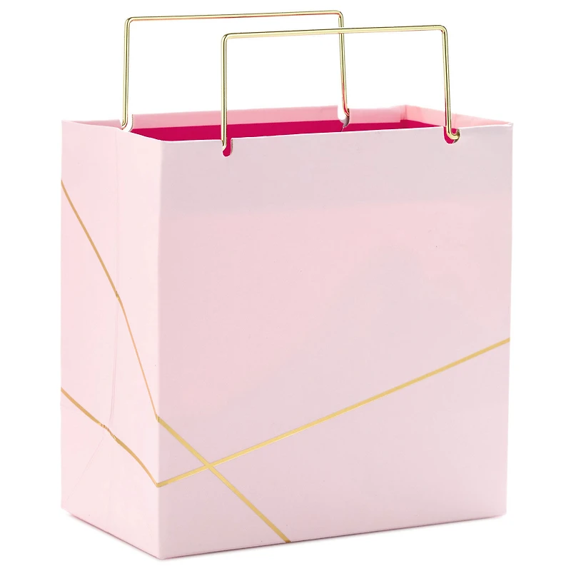 Light Pink With Gold Small Square Gift Bag, 5.5" for only USD 4.99 | Hallmark
