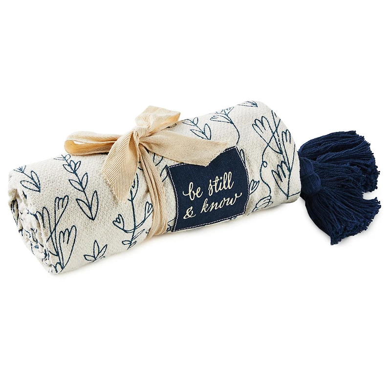 DaySpring Be Still and Know Throw Blanket With Tassels, 50x60 for only USD 39.99 | Hallmark