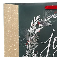 15" Joy Wreath on Dark Sage Extra-Deep Holiday Gift Bag for only USD 5.49 | Hallmark