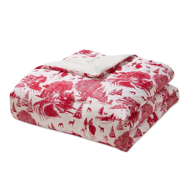 Red Holiday Toile Comforter Set With Shams and Pillow for only USD 89.99-99.99 | Hallmark
