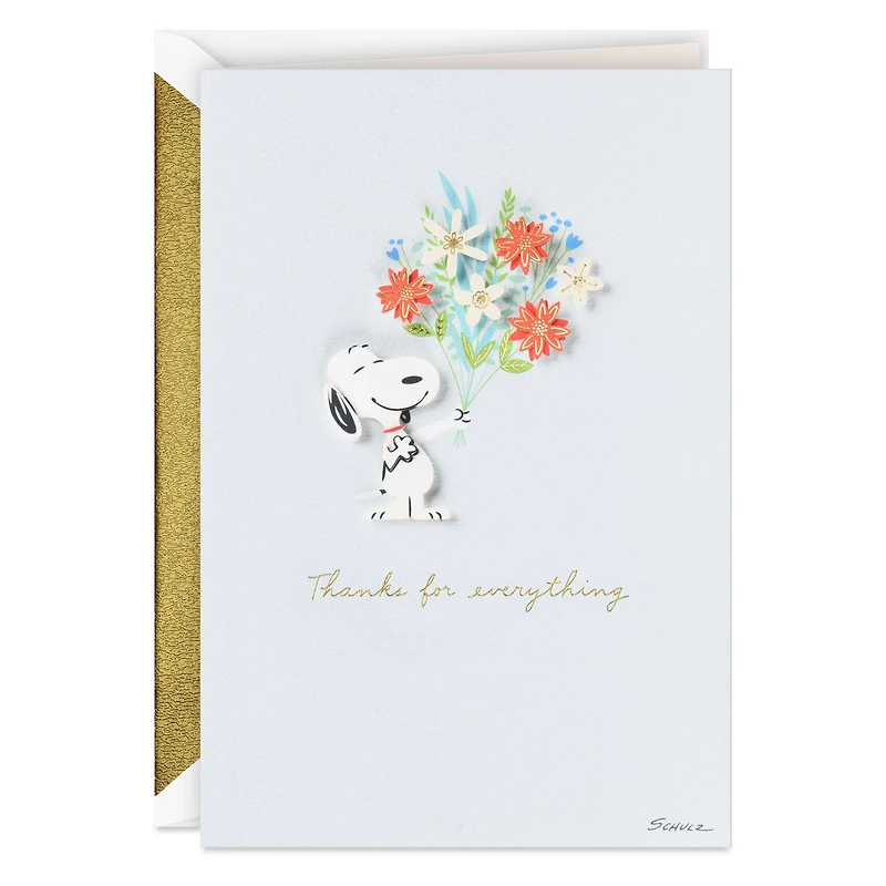 Peanuts® Snoopy With Flower Bouquet Thank-You Card for only USD 7.59 | Hallmark