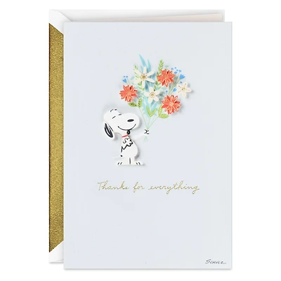 Peanuts® Snoopy With Flower Bouquet Thank-You Card for only USD 7.59 | Hallmark
