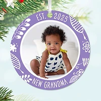 New Grandma Round Metal Personalized Ornament, Custom Photo and Text for only USD 17.99 | Hallmark