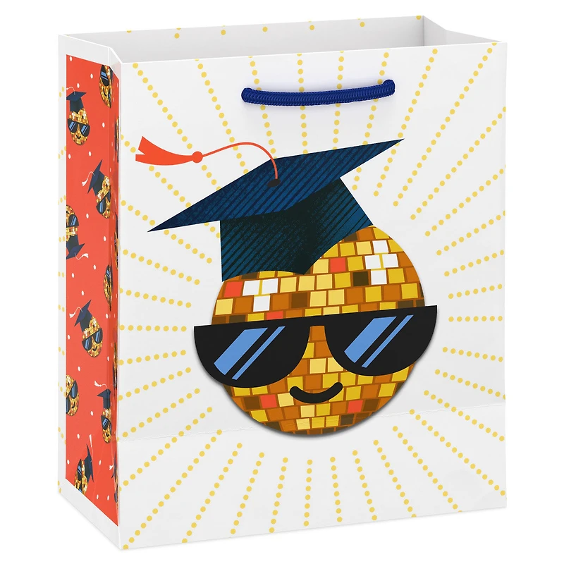 6.5" Smiling Gold Disco Ball Sun Small Graduation Gift Bag for only USD 2.79 | Hallmark