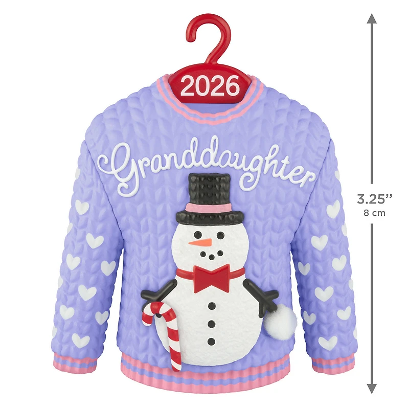 Granddaughter Snowman Sweater 2026 Ornament for only USD 18.99 | Hallmark