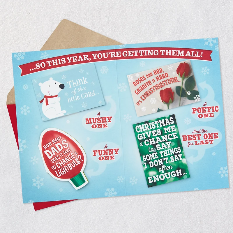 You Deserve More Than One Card Funny Christmas Card for Dad With Mini Cards for only USD 5.29 | Hallmark