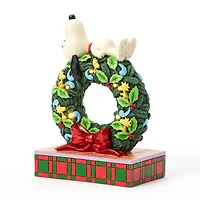 Jim Shore Peanuts Snoopy Sleeping on Light-Up Wreath Figurine, 7.13" for only USD 100.00 | Hallmark