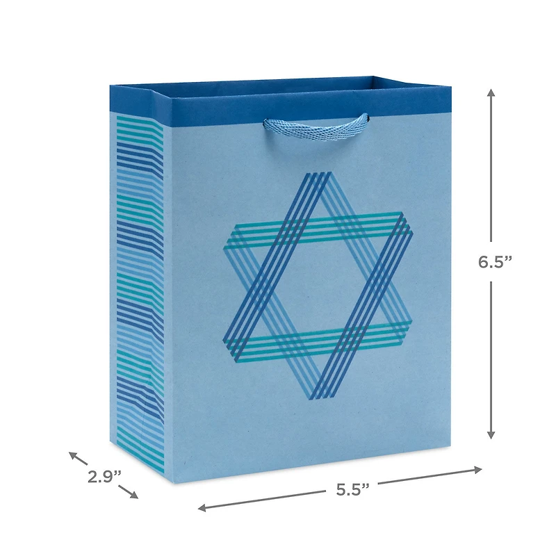 6.5" Star of David on Blue Small Hanukkah Gift Bag for only USD 2.49 | Hallmark
