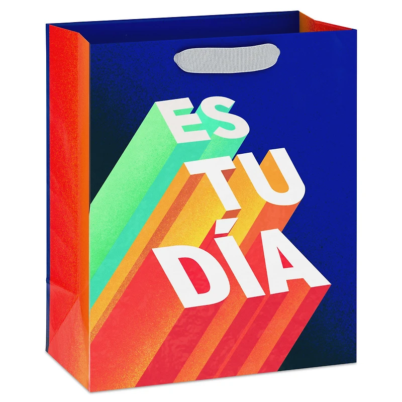 9.6" Es Tu Día Shadow Lettering on Blue Medium Gift Bag for only USD 3.99 | Hallmark