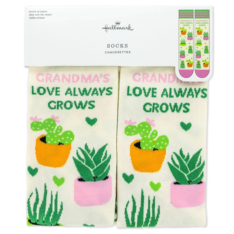 Grandma's Love Always Grows Novelty Crew Socks for only USD 12.99 | Hallmark