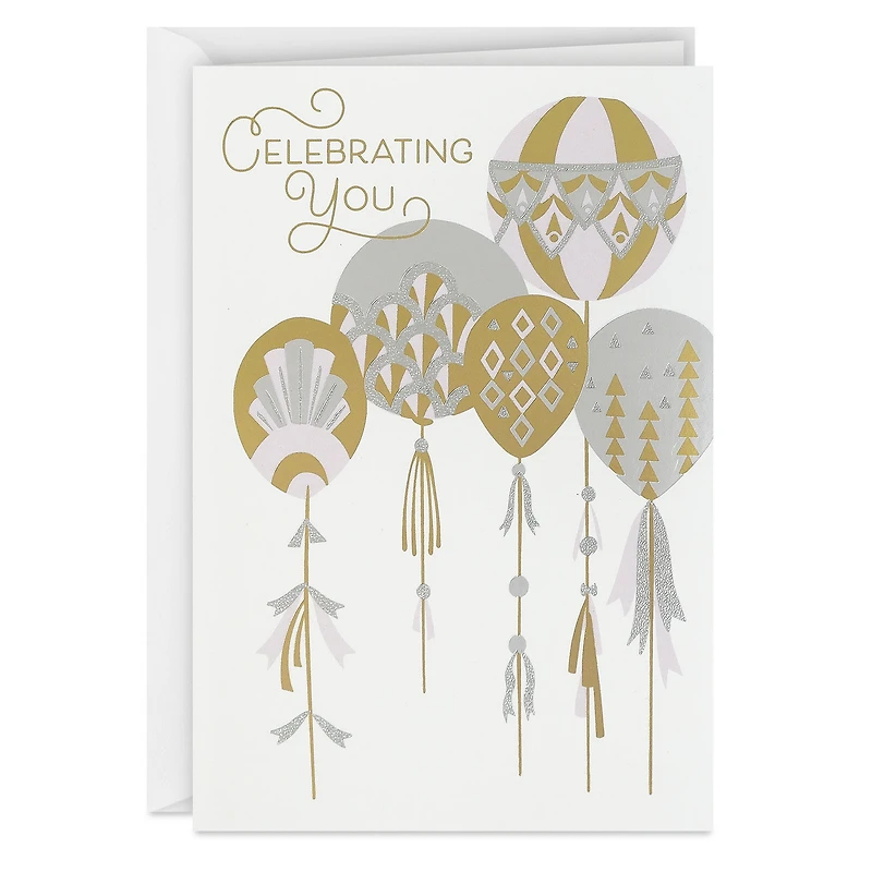 Silver and Gold Balloons Birthday Card for only USD 4.99 | Hallmark