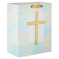 13" Gold Cross With Pastel Border Large Gift Bag for only USD 4.99 | Hallmark