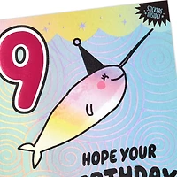 Narwhal 9th Birthday Card for Kid With Stickers for only USD 5.59 | Hallmark