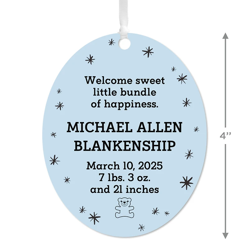 Vertical Oval Metal Personalized Ornament, Custom Text for only USD 17.99 | Hallmark