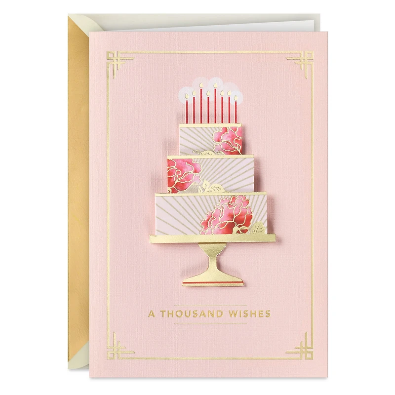 A Thousand Wishes Floral Cake Birthday Card for only USD 8.59 | Hallmark
