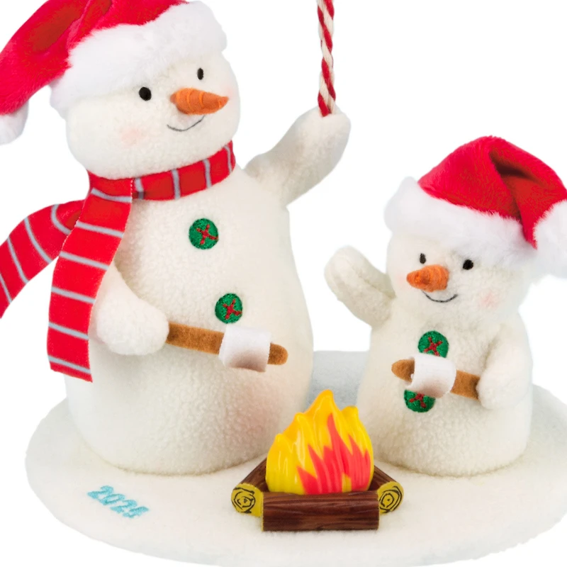 Roasting Marshmallows Snowmen 2025 Fabric Hallmark Ornament for only USD 17.99 | Hallmark