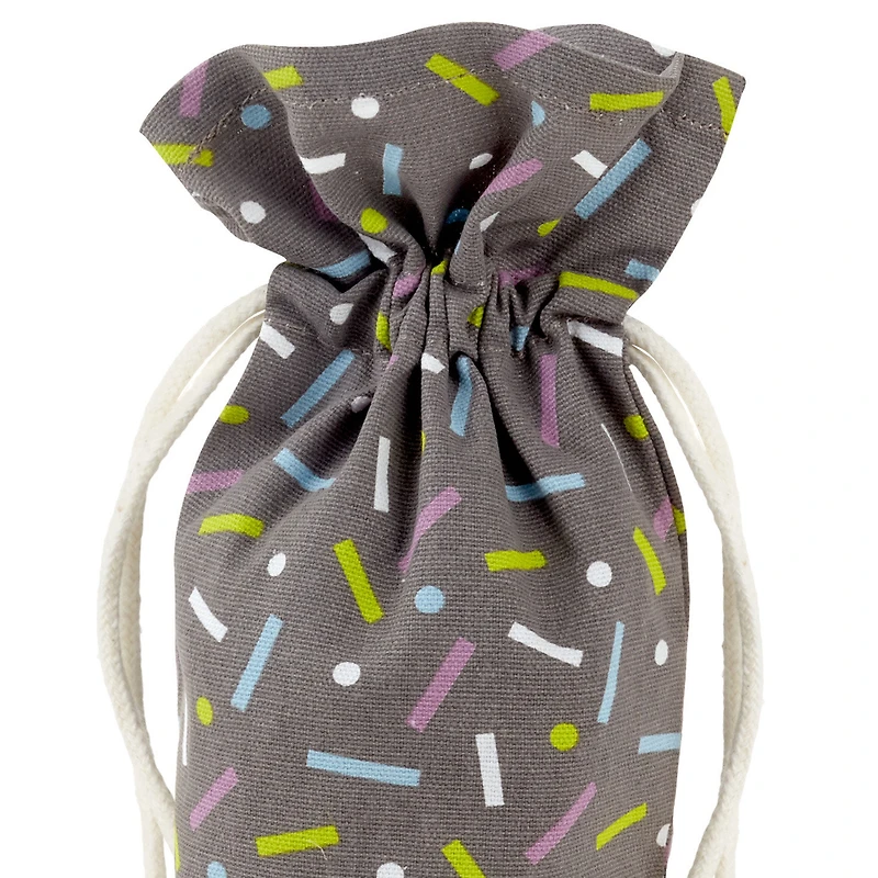 14" Confetti on Black Fabric Wine Gift Bag for only USD 6.99 | Hallmark