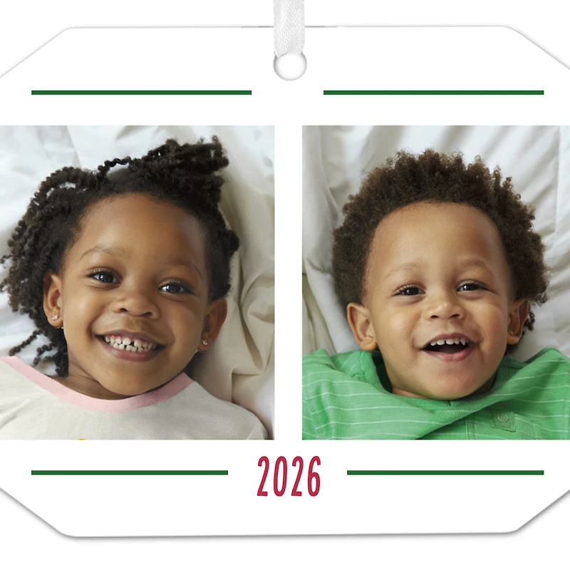 Two-Photo Metal Personalized Ornament, Custom Photo and Text for only USD 17.99 | Hallmark