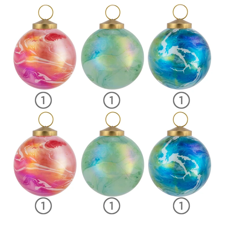 Signature Marbled Glass Hallmark Ornaments, Set of 6 for only USD 40.49 | Hallmark