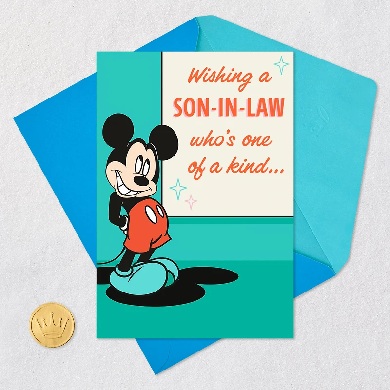 Disney Mickey Mouse Wonderful Kind of Day Father's Day Card for Son-in-Law for only USD 2.99 | Hallmark