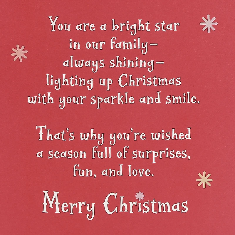 You're a Bright Star in Our Family Christmas Card for Granddaughter for only USD 5.59 | Hallmark