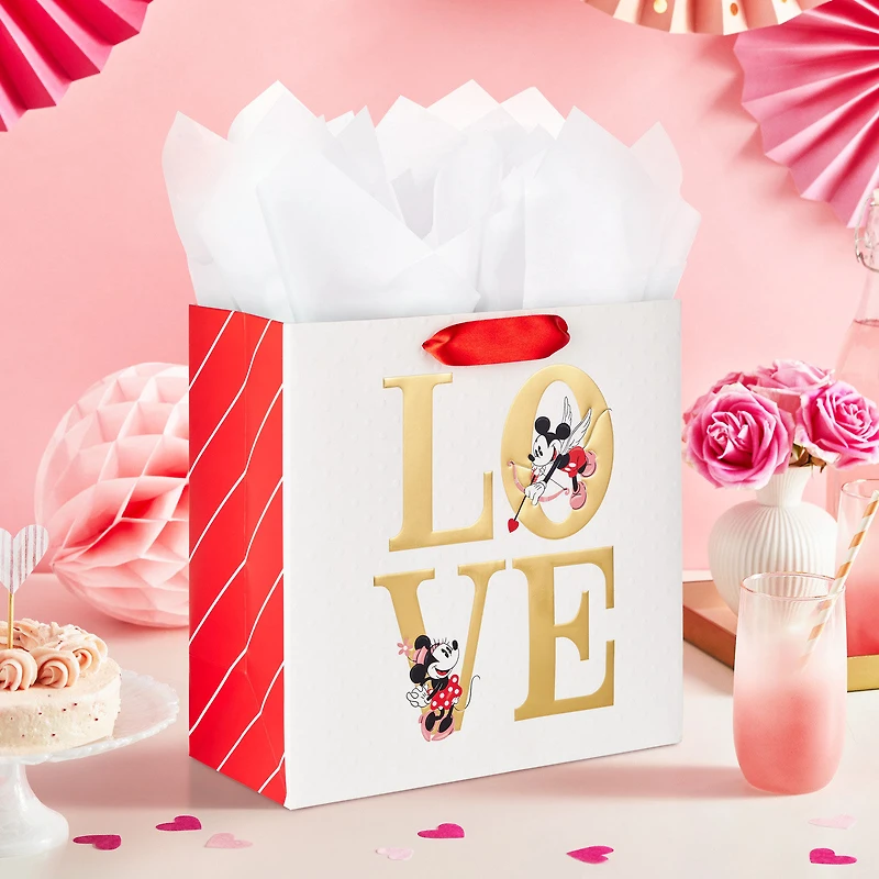 10.4" Disney Mickey and Minnie Love Large Square Gift Bag for only USD 7.99 | Hallmark