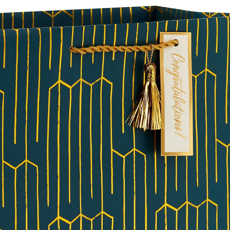 13" Gold Geometric on Teal Large Gift Bag for only USD 5.49 | Hallmark