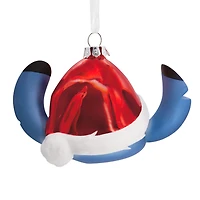 Disney Lilo & Stitch in Santa Hat Blown Glass Hallmark Ornament for only USD 14.99 | Hallmark