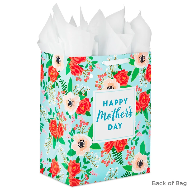 17" Teal Floral XL Mother's Day Gift Bag With Tissue for only USD 7.99 | Hallmark
