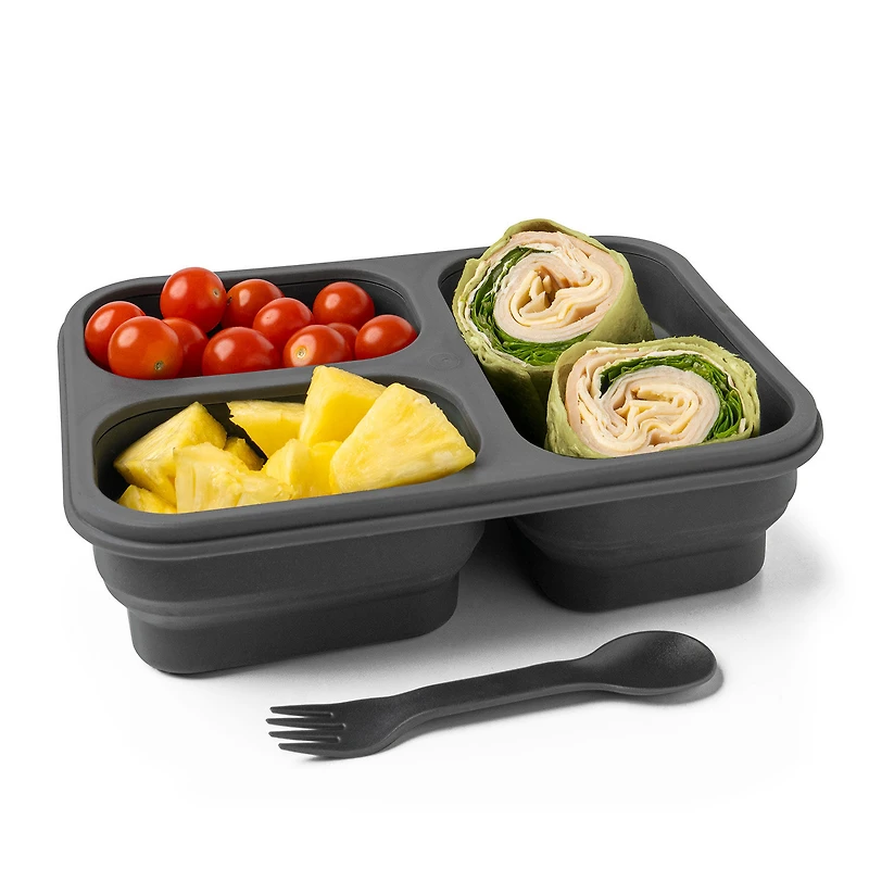 Krumbs Kitchen Gray Collapsible Silicone Meal Prep Container for only USD 18.99 | Hallmark