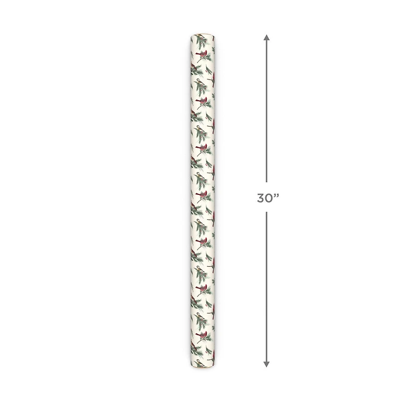 Cardinals/Green and Black Check Holiday Reversible Wrapping Paper Roll, 30 sq. ft. for only USD 4.99 | Hallmark