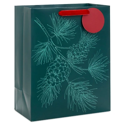 13" Embossed Pine Branch on Forest Green Large Holiday Gift Bag for only USD 4.99 | Hallmark