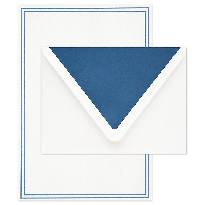 Double Blue Border Stationery Set, Box of 20 for only USD 14.99 | Hallmark
