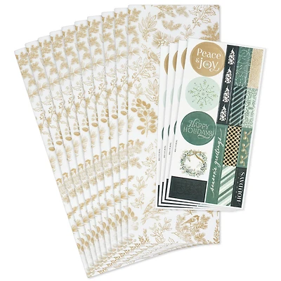 Gold Toile Holiday Tissue Paper With Stickers, 10 sheets for only USD 4.99 | Hallmark