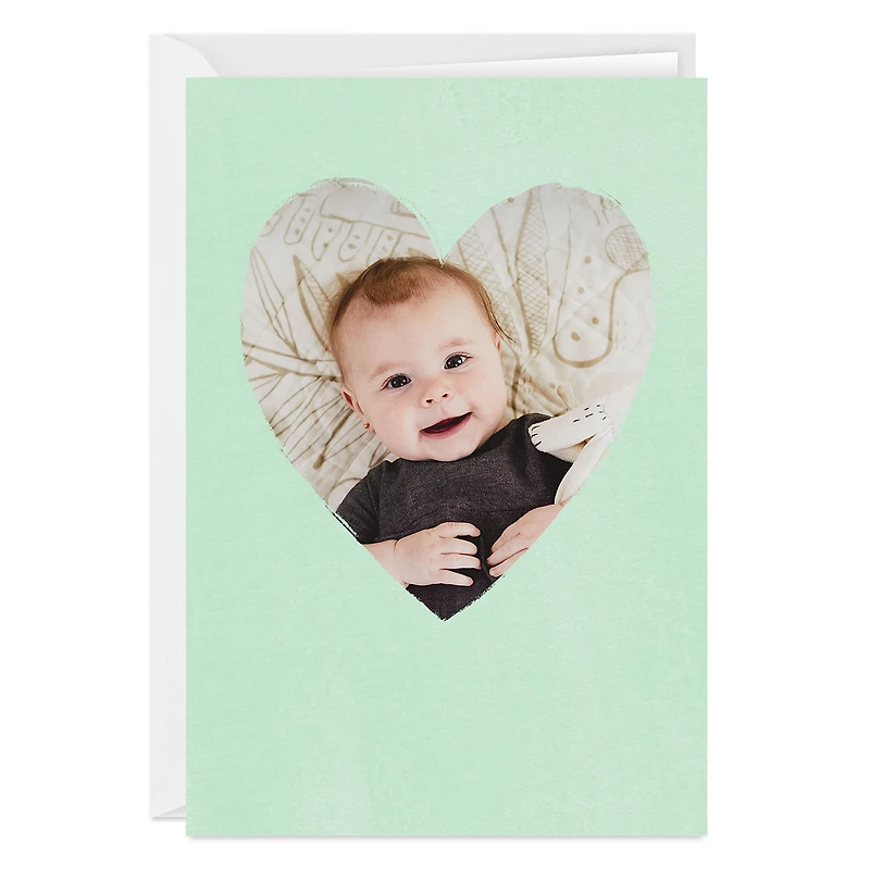 Personalized Mint Green Heart Frame Photo Card for only USD 4.99 | Hallmark