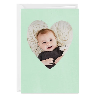Personalized Mint Green Heart Frame Photo Card for only USD 4.99 | Hallmark
