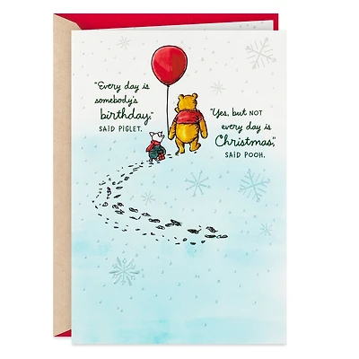 Disney Winnie the Pooh and Piglet Christmas Birthday Card for only USD 3.99 | Hallmark