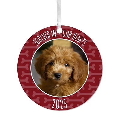 Pet Memorial Round Metal Personalized Ornament, Custom Photo and Text for only USD 17.99 | Hallmark