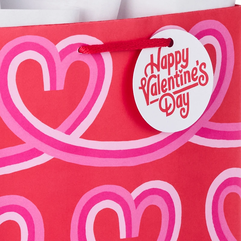 9.6" Looped Hearts Medium Valentine's Day Gift Bag With Tissue Paper for only USD 5.99 | Hallmark