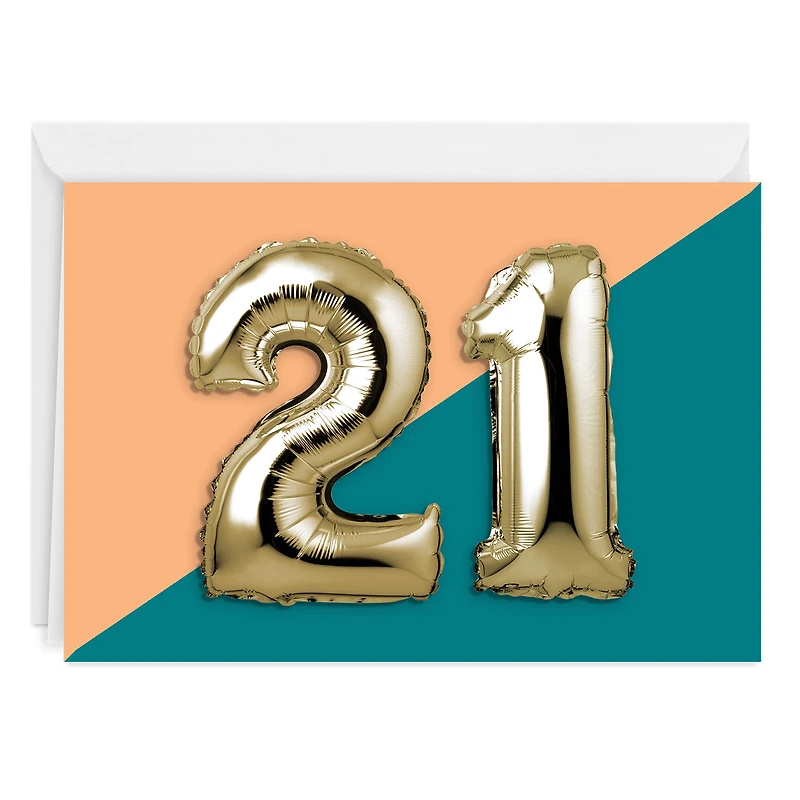 21st Balloons Custom Birthday Card for only USD 4.99 | Hallmark