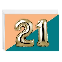 21st Balloons Custom Birthday Card for only USD 4.99 | Hallmark