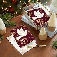 Dove of Peace on Burgundy Religious Boxed Christmas Cards, Pack of 16 for only USD 15.49 | Hallmark