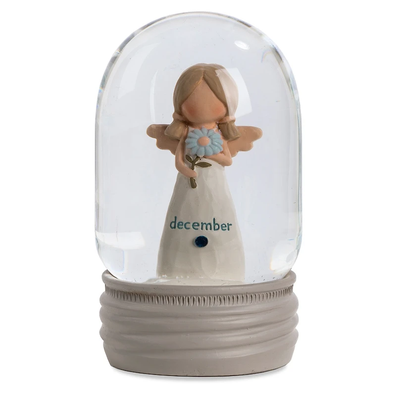 Blossom Bucket December Birthstone Angel Snow Globe, 4.2" for only USD 22.99 | Hallmark