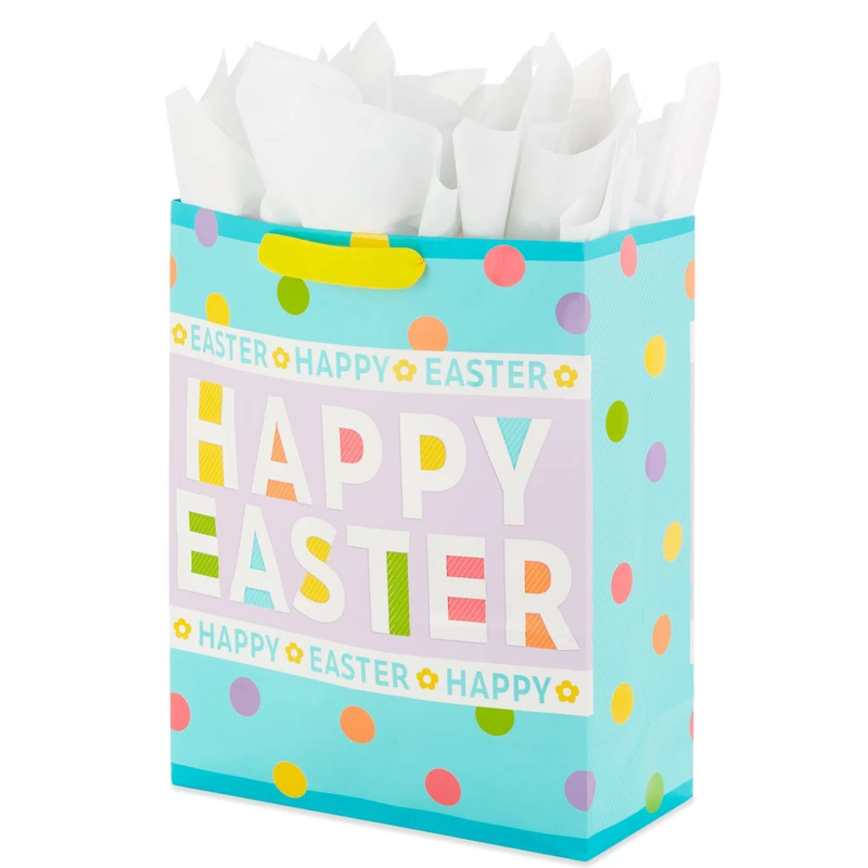 15.5" Polka Dots Extra-Large Easter Gift Bag With Tissue for only USD 6.99 | Hallmark