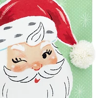 13" Retro Santa on Green Large Christmas Gift Bag for only USD 4.99 | Hallmark