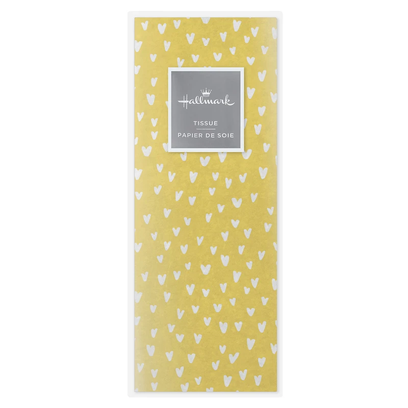 White Hearts on Yellow Tissue Paper, 6 Sheets for only USD 1.99 | Hallmark
