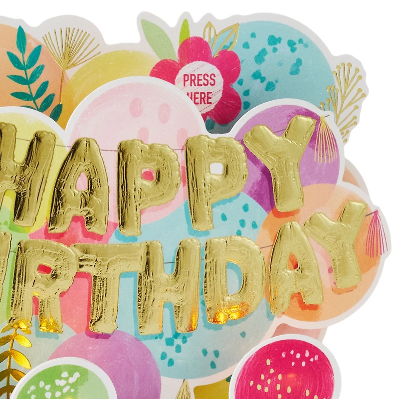Pastel Balloons Musical 3D Pop-Up with Lights Birthday Card for only USD 9.99 | Hallmark