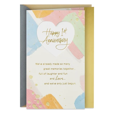 We've Only Just Begun 1st Anniversary Card for only USD 4.99 | Hallmark