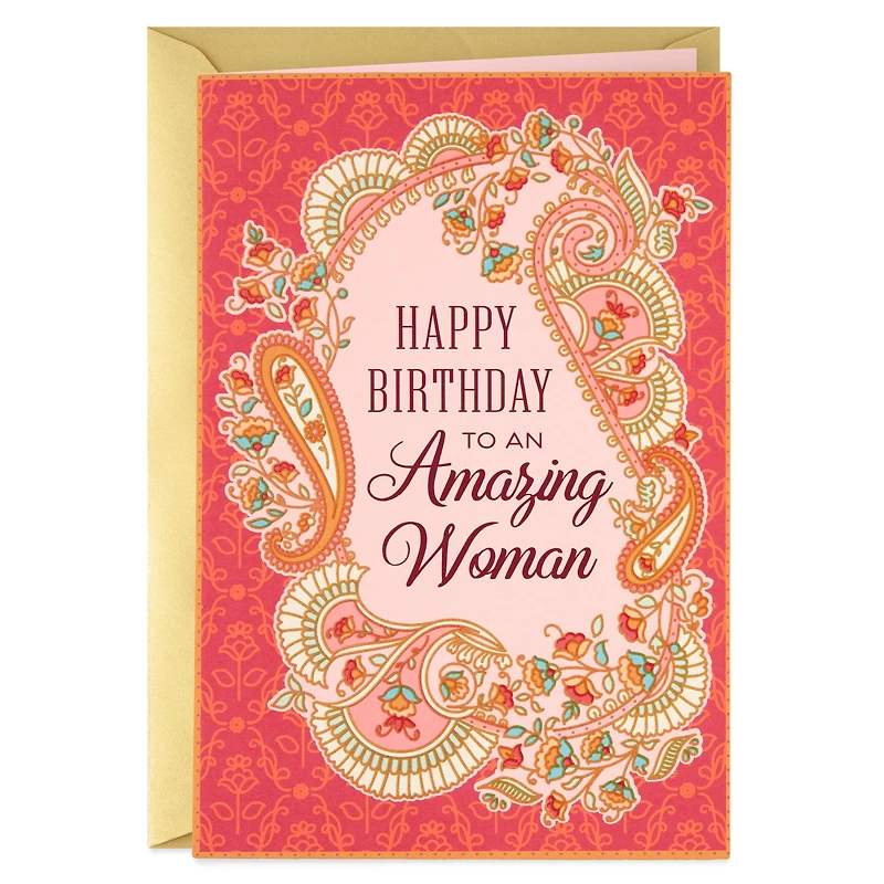 For An Amazing Woman Floral Paisley Birthday Card for only USD 4.99 | Hallmark